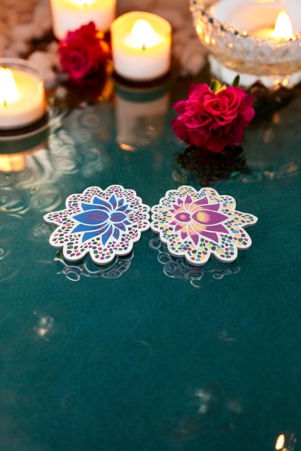 Shree Kamal Floating Rangoli Mats – Set of 2