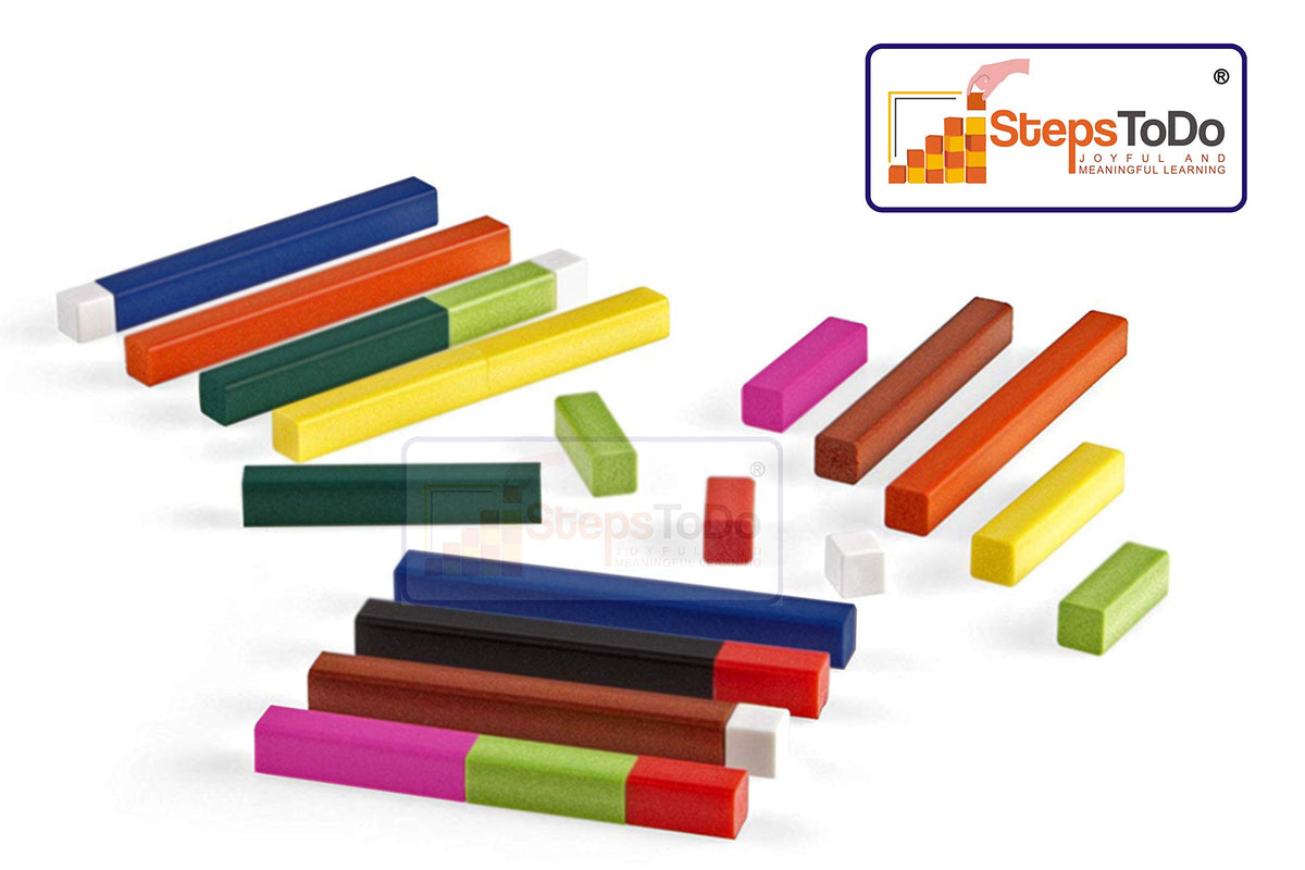 Plastic Cuisenaire Fraction Rods – Set of 74