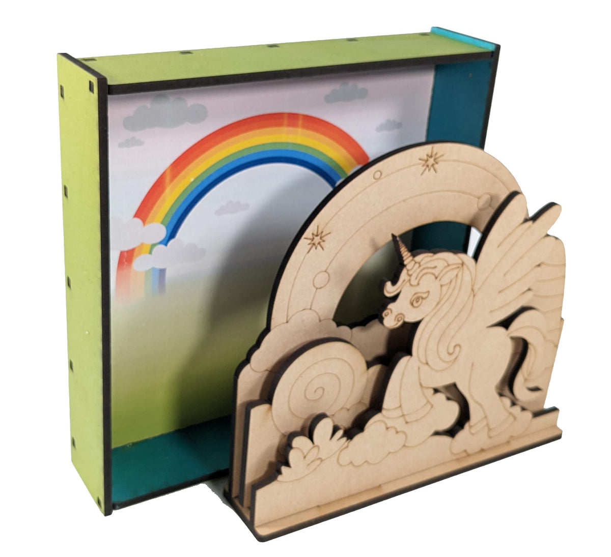 DIY Wooden Unicorn & Fairyland 3D Frame Painting Kit – 8-Inch Square