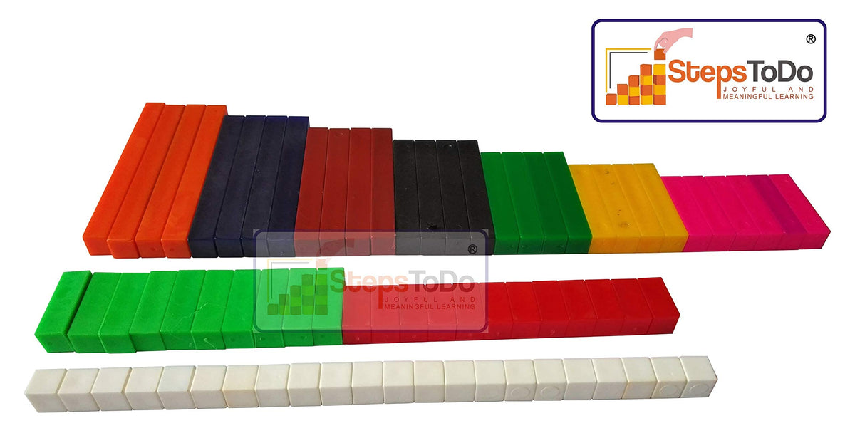 Plastic Cuisenaire Fraction Rods – Set of 74