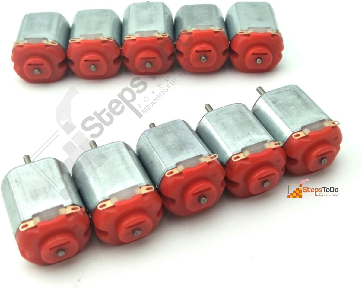 DC Toy Motors – Pack of 10, 3–12V, 25,000 RPM