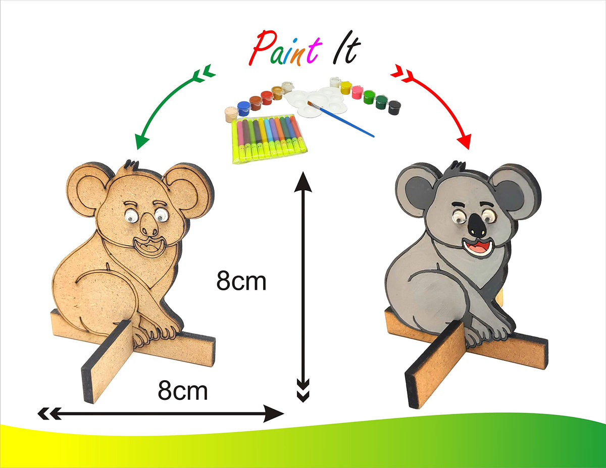 Wooden Zoo Painting Kit – 10 Animals, Ringmaster, Banner, 12 Colours & 12 Pens