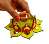 StepsToDo Reversible Lotus Tealight Candle Holders – Set of 2 | Dual-Sided Wooden Diya with Mirror Work | Handcrafted Festival Décor for Diwali, Pooja, Mandir & Gifting