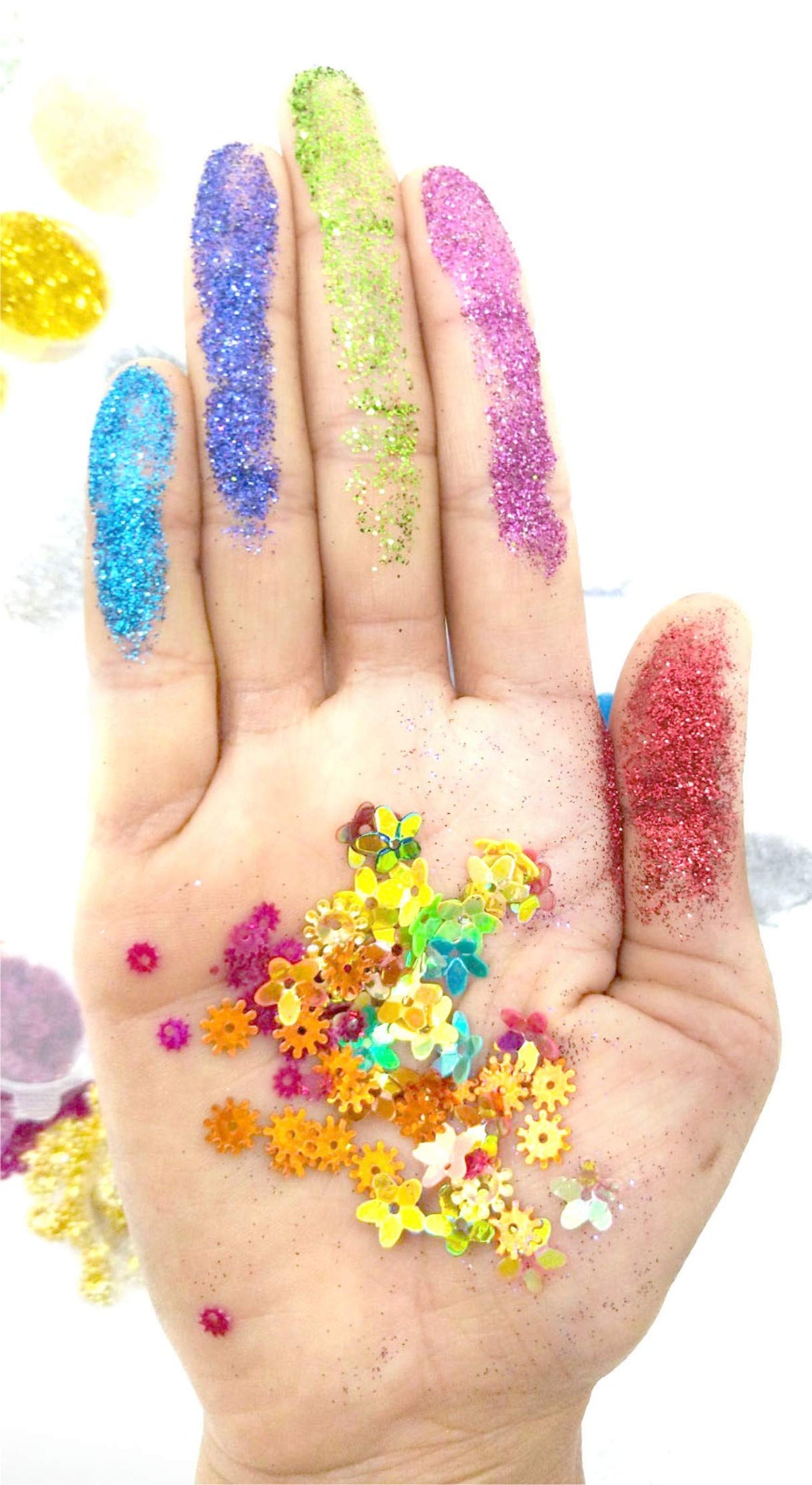 Glitter & Sequins Craft Set – 8 Glitter Powders & 4 Sequins