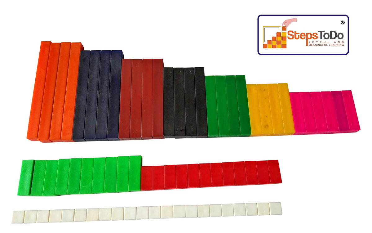 Plastic Cuisenaire Fraction Rods – Set of 74