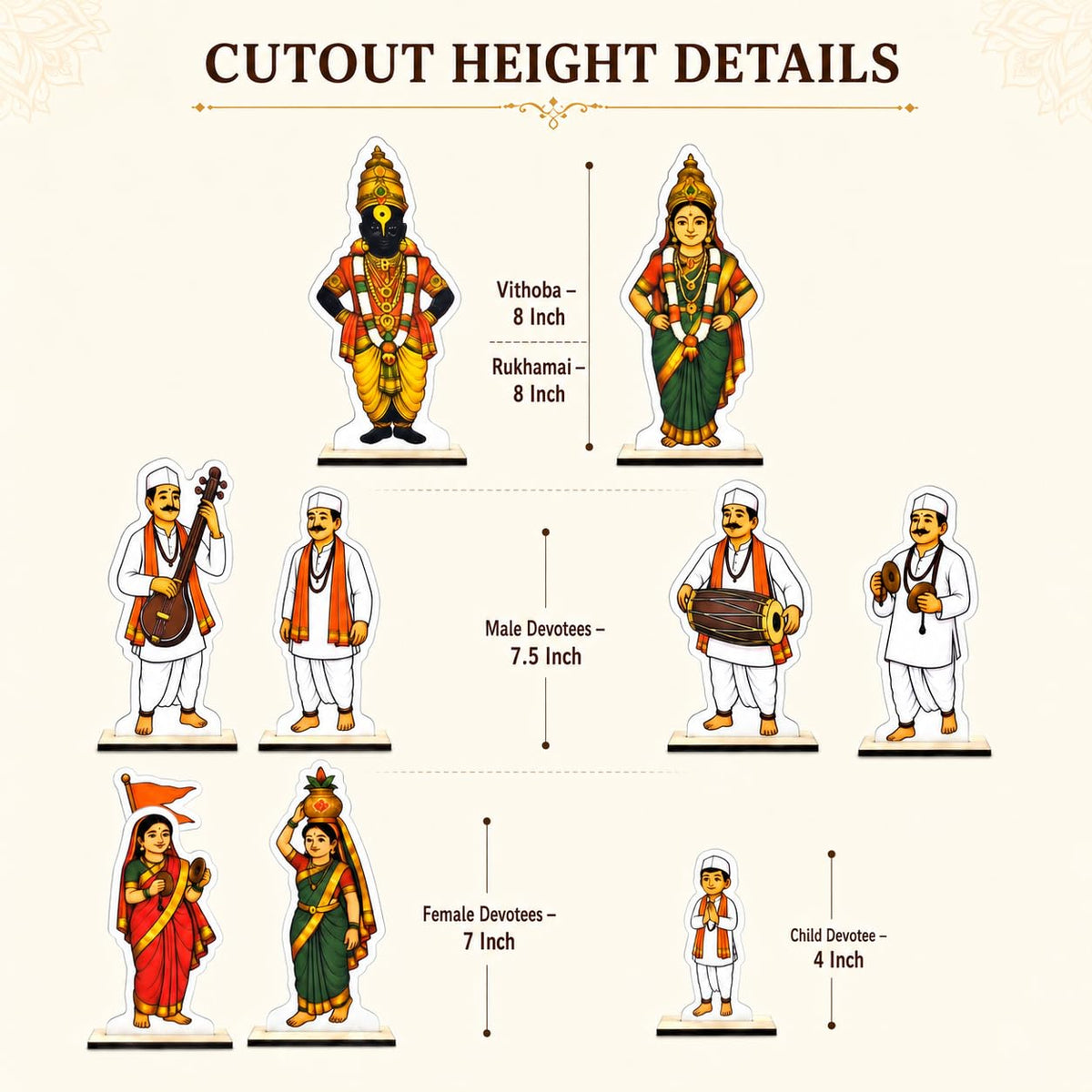 Vithoba Rukhamai Warkari Decoration Standee Set