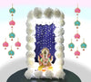 StepsToDo _ Two Sided Hanging Lotus Wooden Cut-Out/Latakan/Backdrops | Rose Pink and Ocean Blue Colored Handicraft | Gift Pack & Decoration for Diwali, Dashera, Pooja, Decorations, Festival Gift, Wedding Decorations (T326)