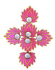 SetpToDo _ Golden & Pink Lotus Wooden Cutouts with Diya | Set of 12 | Lotus Cutouts + Tea Light Candle/Diya + Golden Candle Holder (T338)