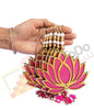 StepsToDo _ Rose Pink Wooden Lotus Hanging Cut-Out | Handicraft | Decoration for Diwali, Dashera, Pooja, Decorations, Festival Gift, Wedding Decorations (T341)