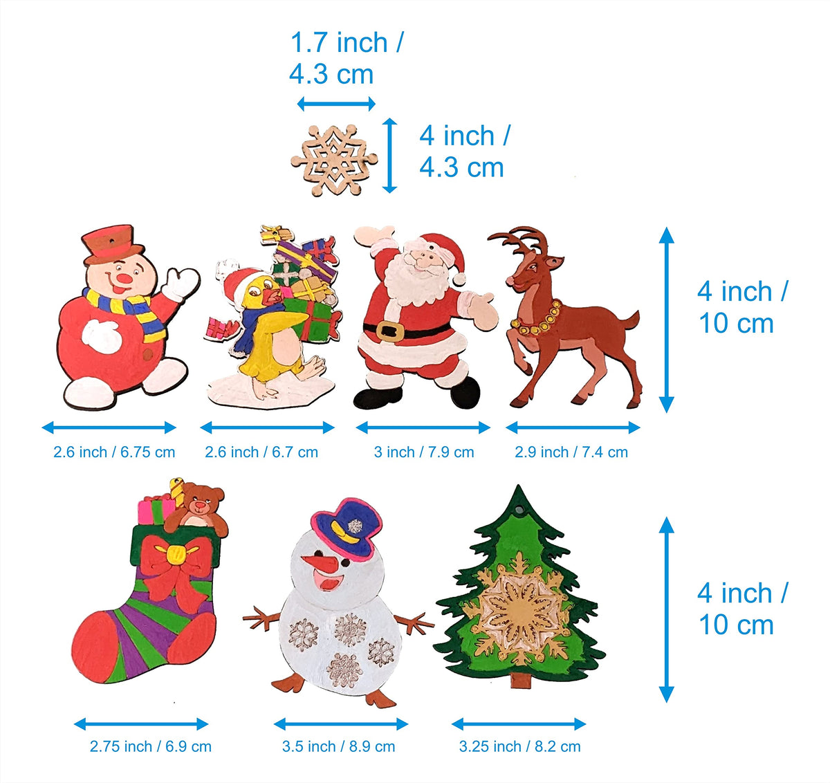 DIY Wooden Christmas Ornament Painting Kit in Wooden Box