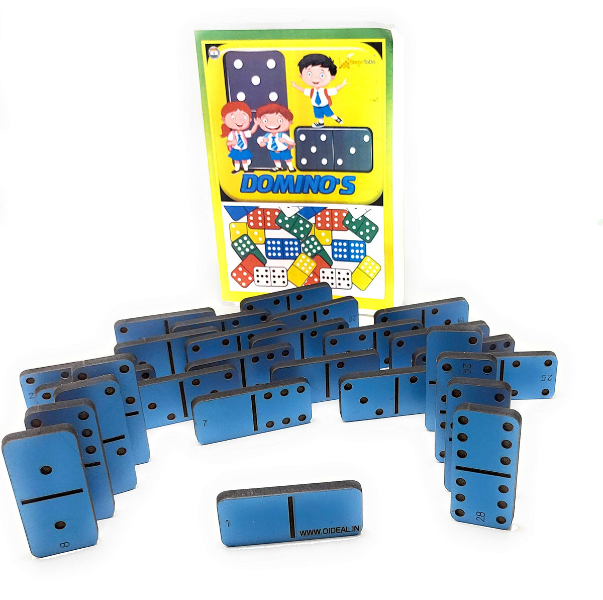 Wooden Double-Six Dominoes – 28 Large Pieces