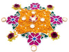 Floating Rangoli Set of 10 – 11-Inch Peacock, 9-Inch Borders, 2.5-Inch Diyas & 4-Inch Flower