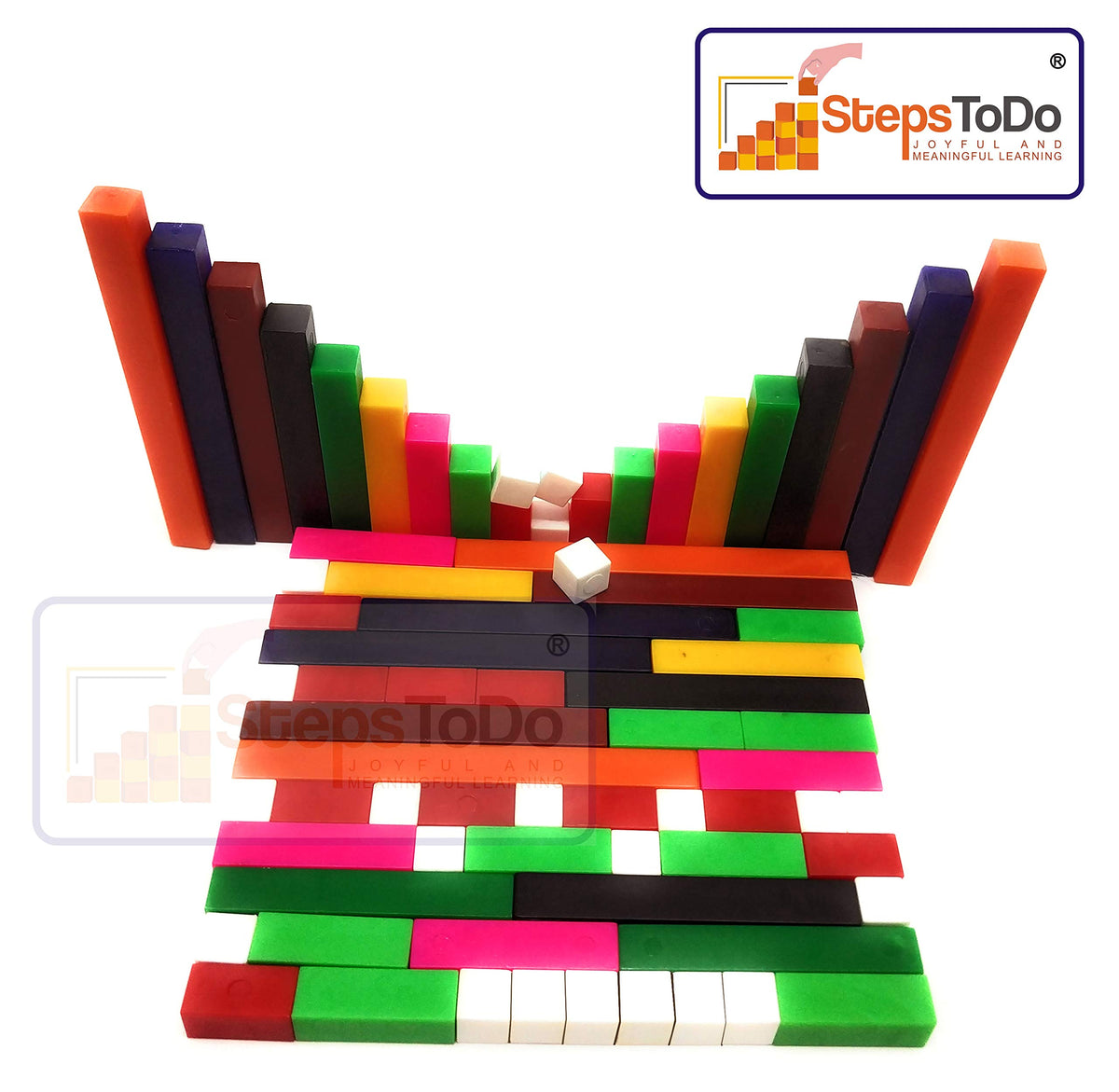Plastic Cuisenaire Fraction Rods – Set of 74