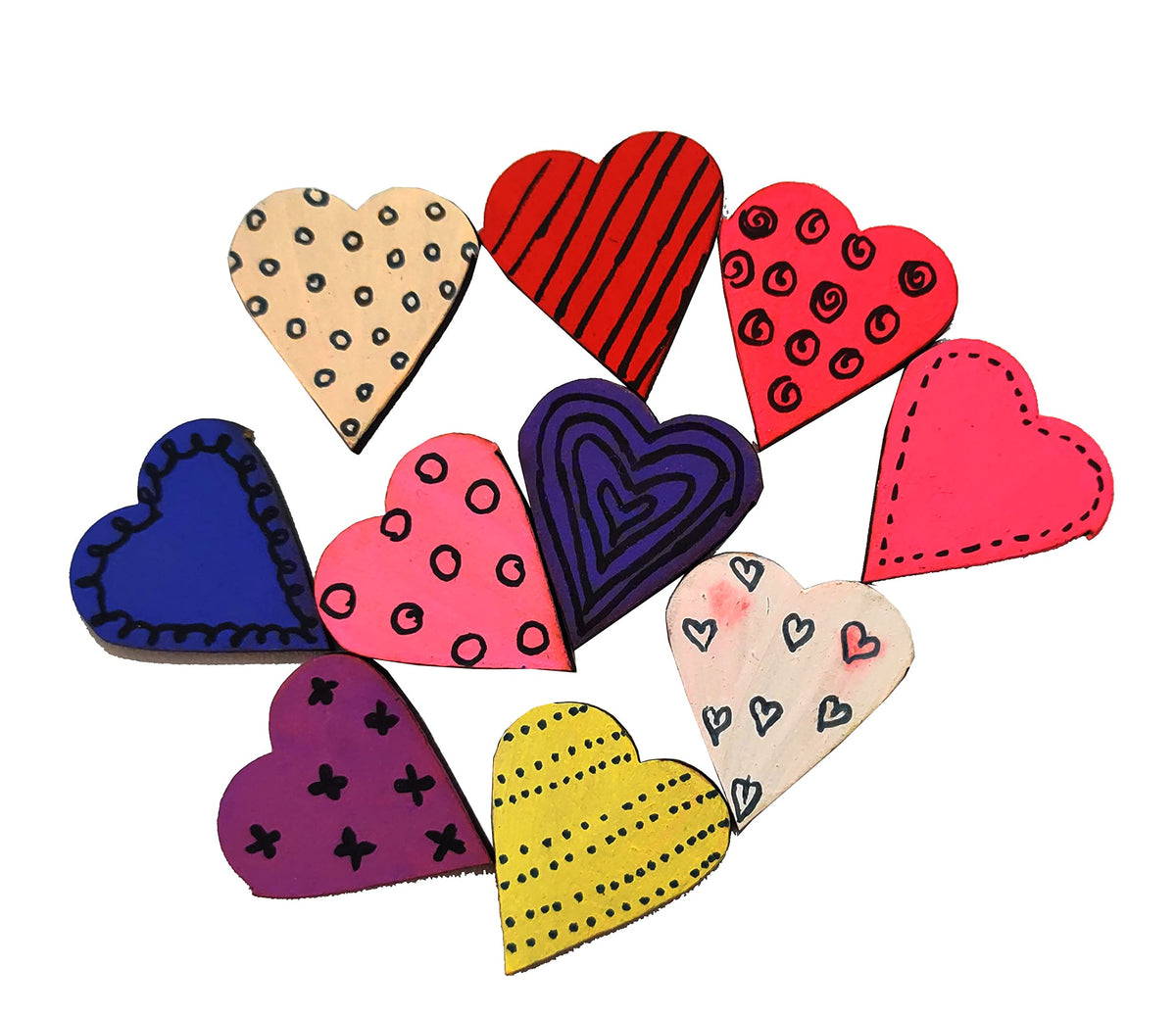 Bright Pink Wooden Heart Cutouts – Pack of 100