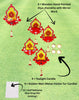 Hand-Painted Diya Jharokha – Red & Yellow, Mirror Work & Pearl Hanging