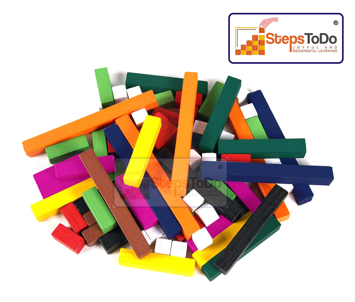 Plastic Cuisenaire Fraction Rods – Set of 74