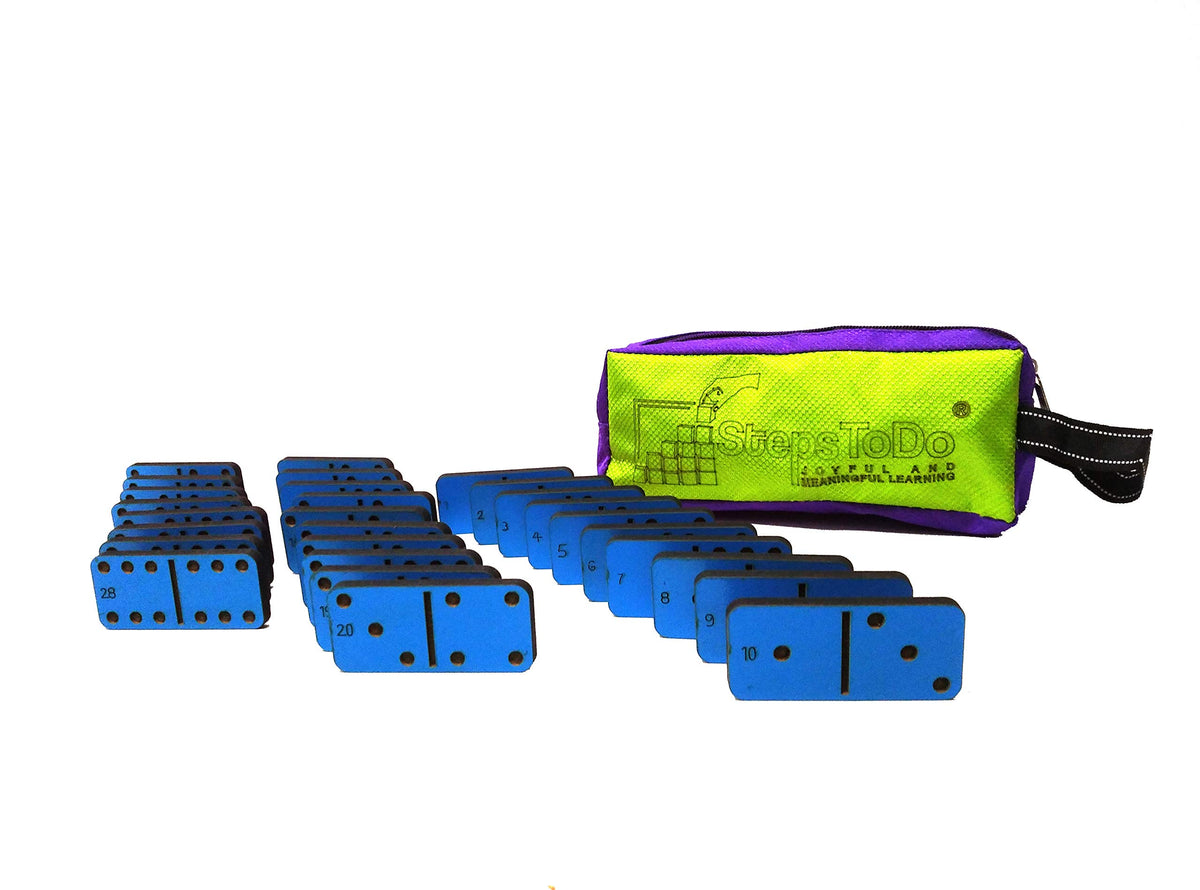 Wooden Double-Six Dominoes – 28 Large Pieces