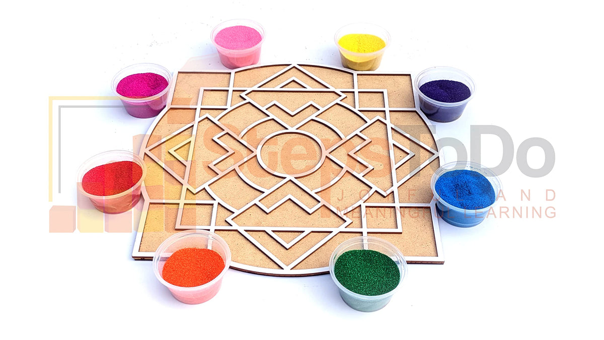 Reusable Floating Rangoli Mat – Design T, 11.5 Inch
