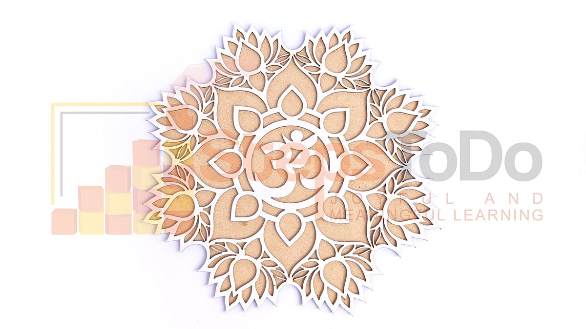Reusable Rangoli Making Frame with Wooden Base