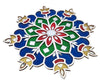 StepsToDo Multipurpose Portable Ready to Use Wooden Decorative Mat. Readymade Rangoli Coloured Craft Mat with Mirror Work.