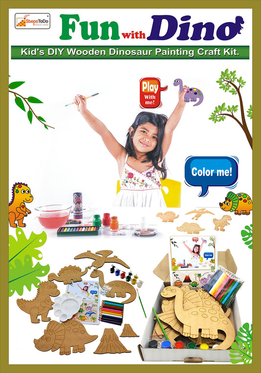 Fun with Dino wooden dinosaur painting kit