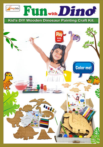 Fun with Dino – Wooden Dinosaur Painting Kit