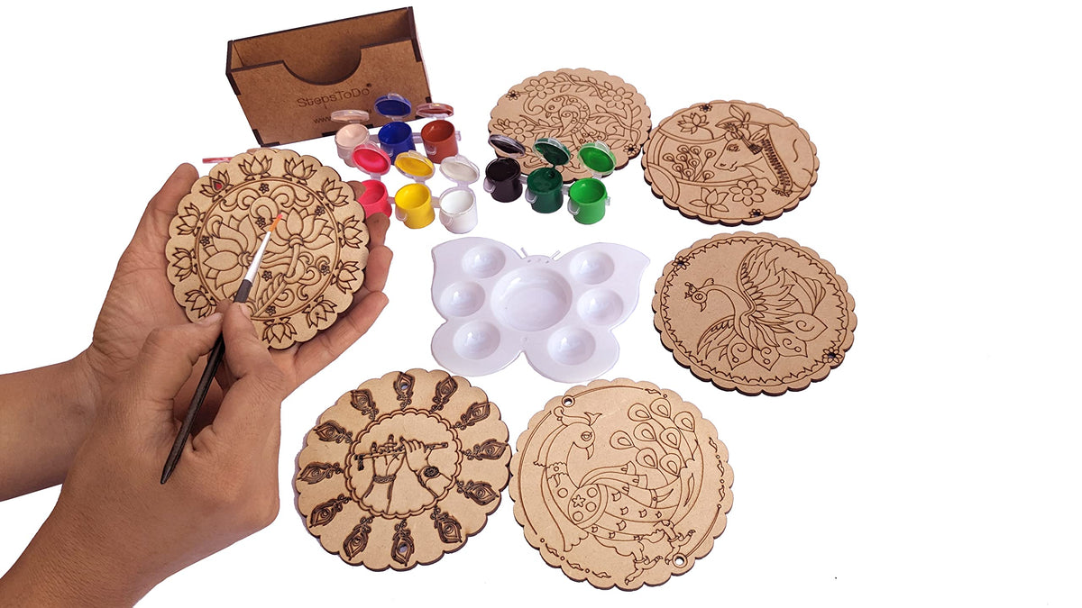 Pichwai Coaster Painting Kit A – Coasters & Wall Hangings