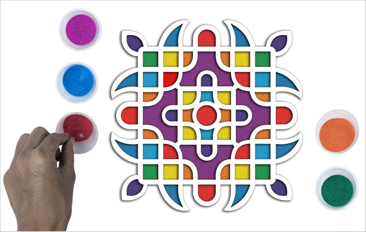 Reusable Floating Rangoli Mat – Design 93, 11.5 Inch