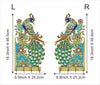 StepsToDo Pair of Hand Painted Peacock Stand with Mirror Work