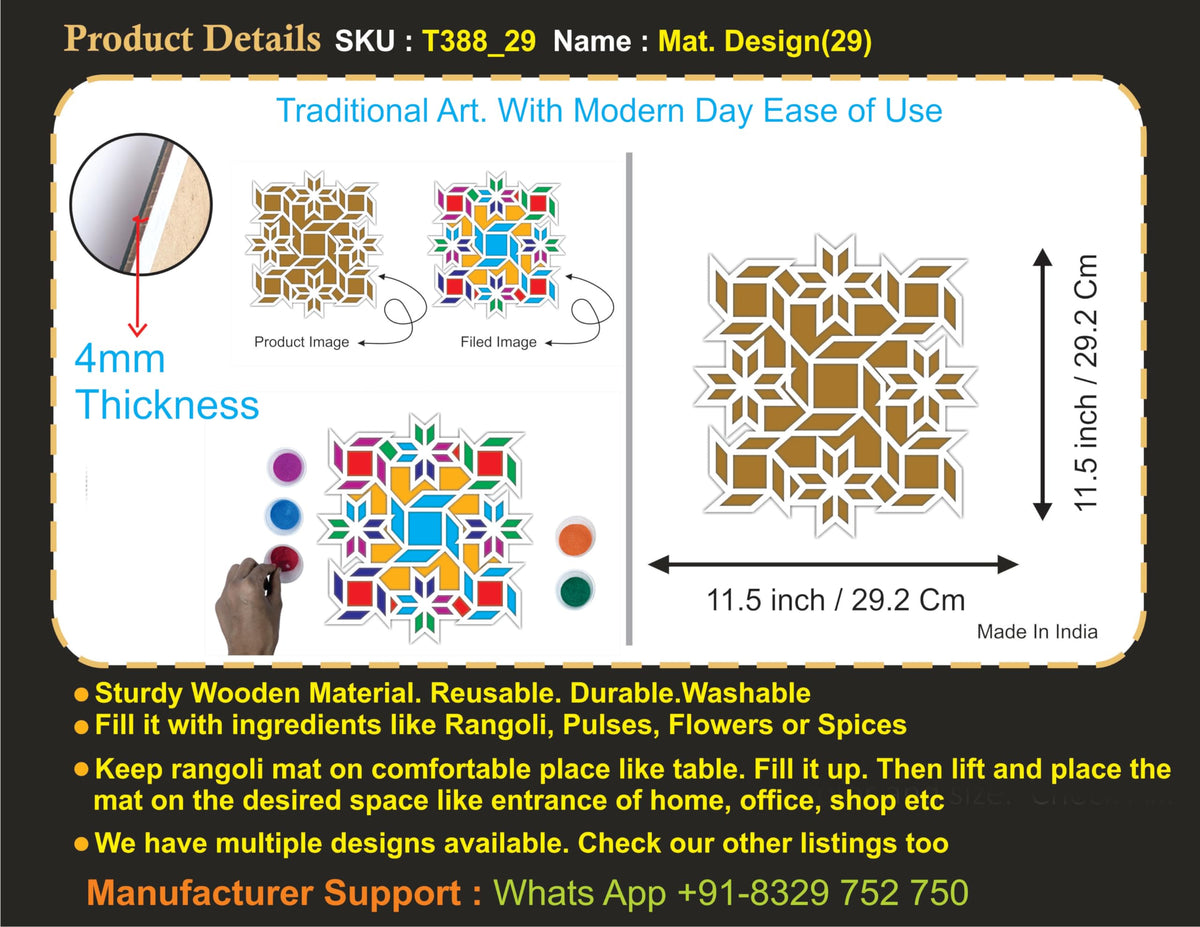 Reusable Rangoli Making Frame – Design 29