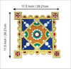 Ready-to-Use Wooden Rangoli Mat with Mirror Work – T438_C