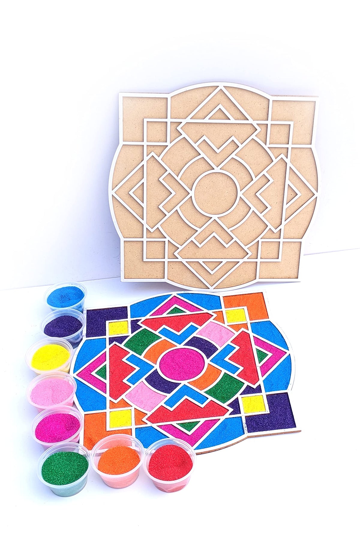 Reusable Floating Rangoli Mat – Design T, 11.5 Inch