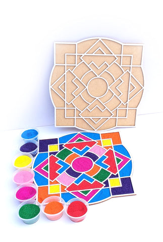 Reusable Floating Rangoli Mat – Design T, 11.5 Inch