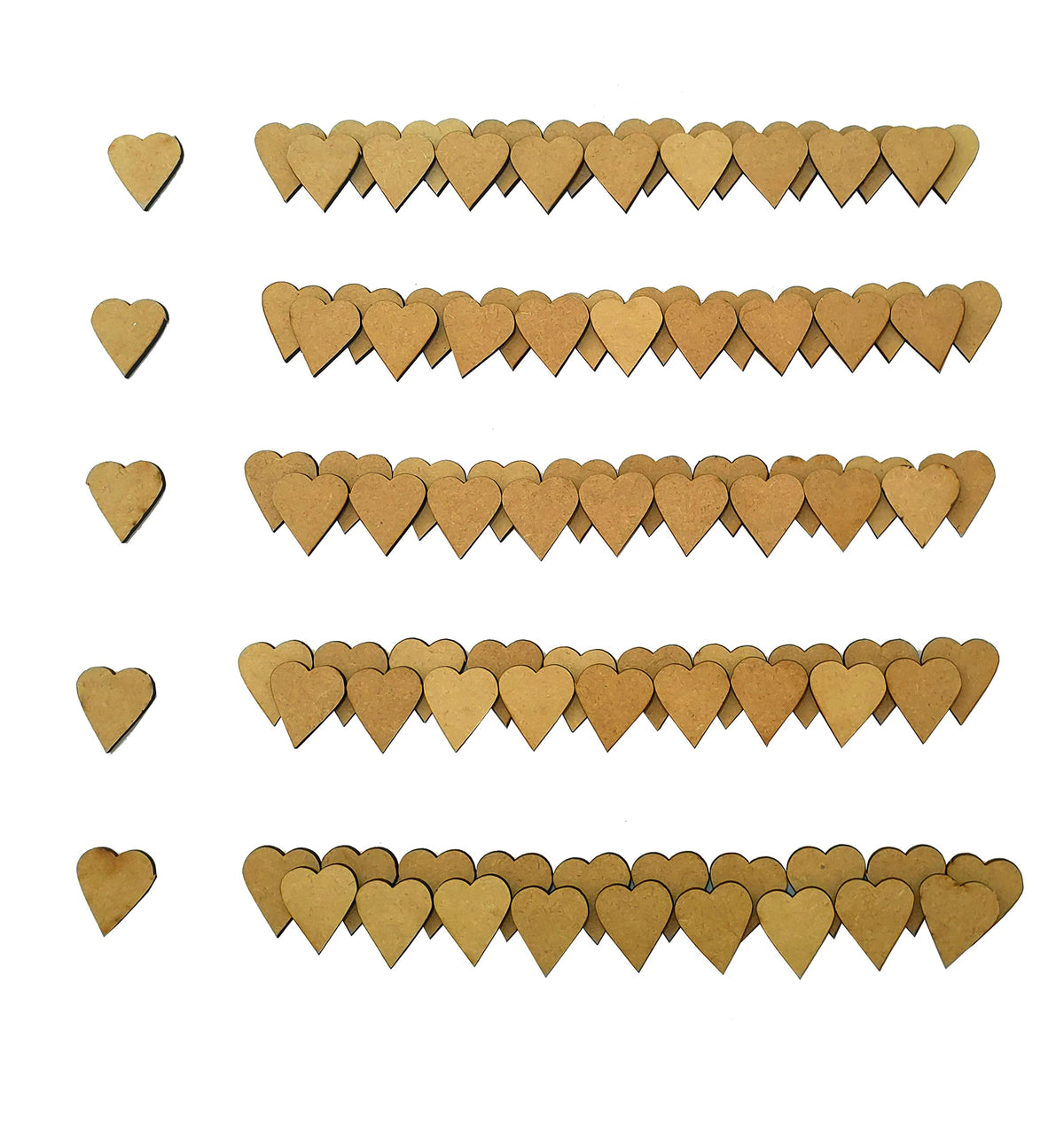 Blank wooden heart cutouts, pack of 100