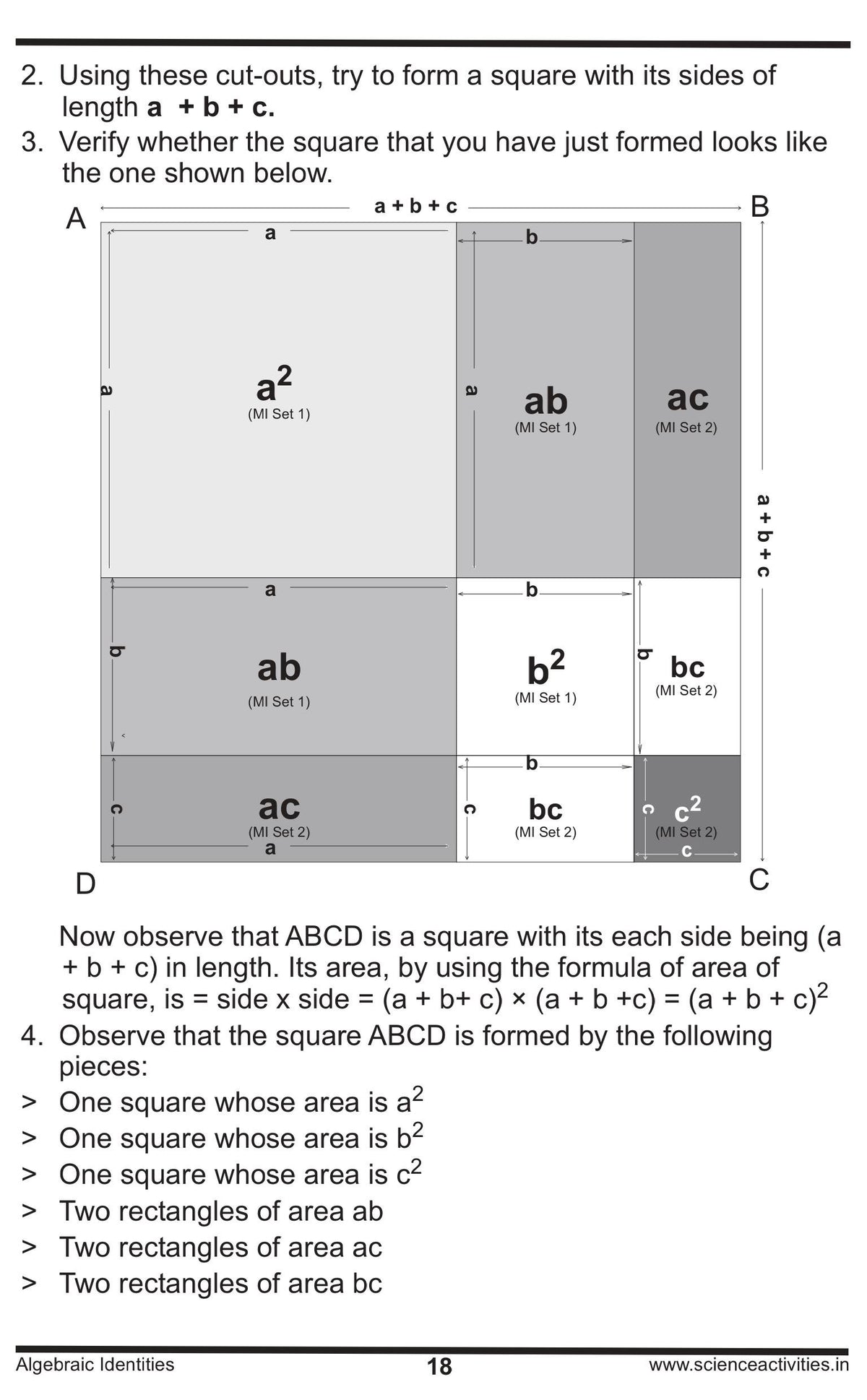 Algebraic Identities & Geometrical Proof Puzzle Kit