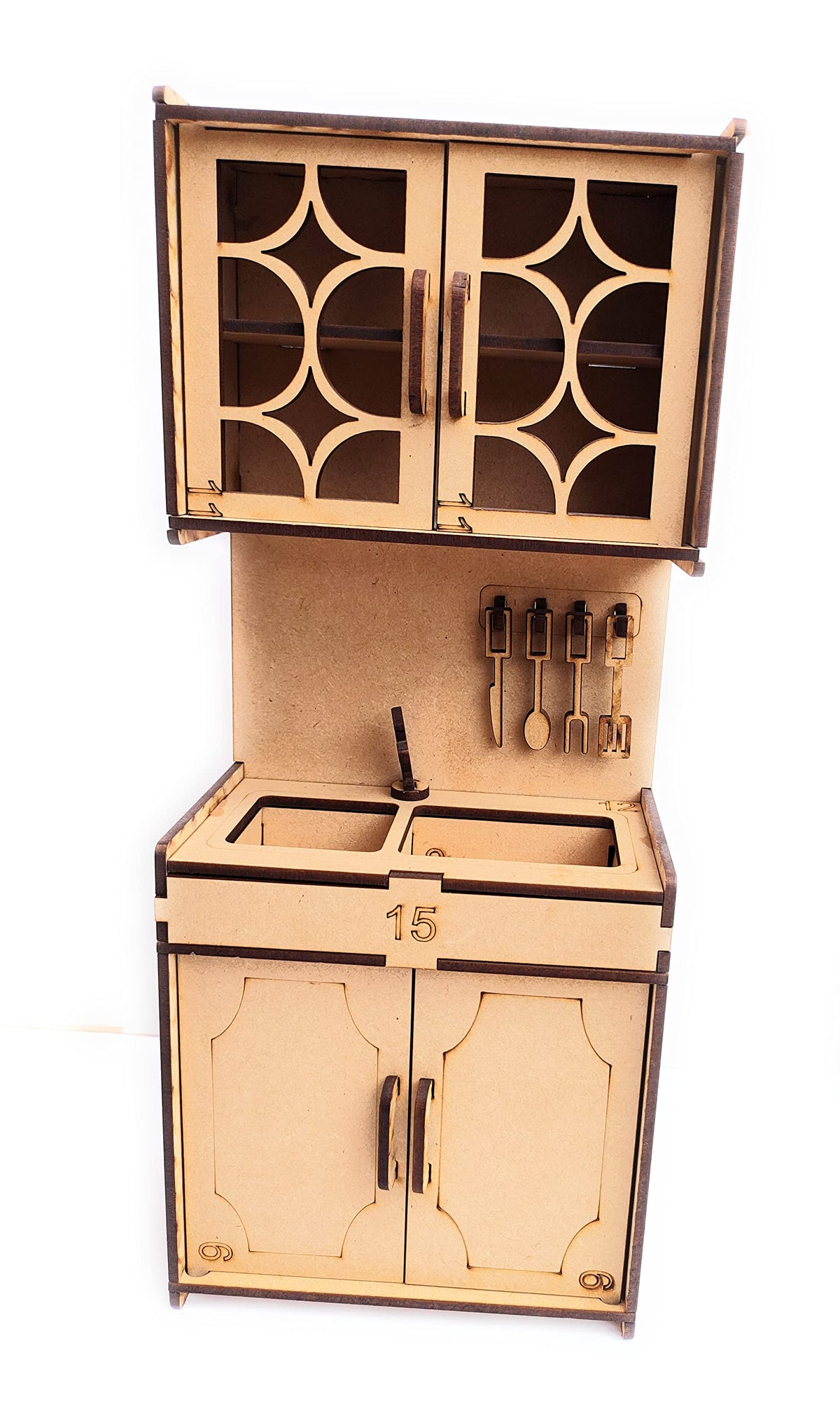 Wooden Kitchen Paint-and-Play Set – Stove, Sink, Microwave & Shelf
