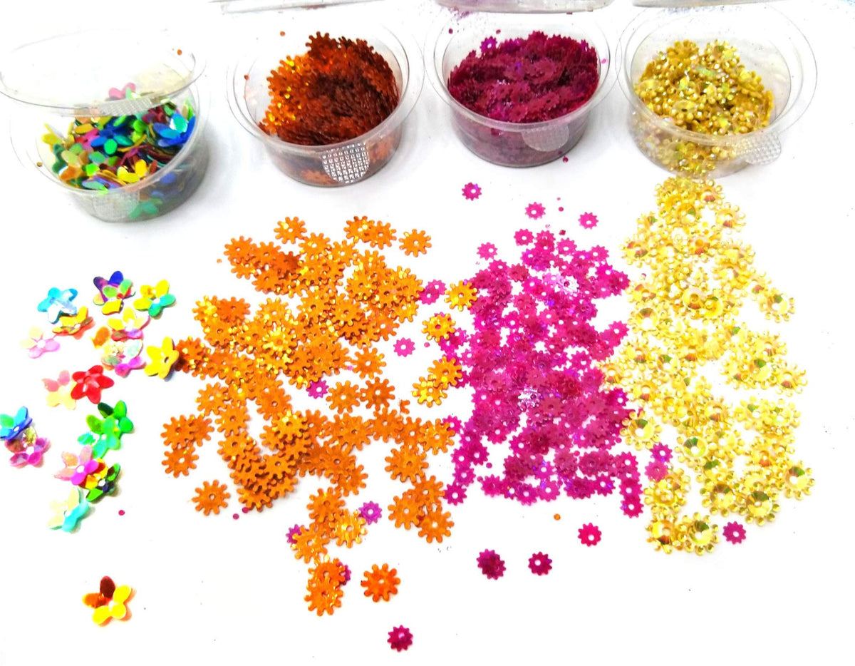 Glitter & Sequins Craft Set – 8 Glitter Powders & 4 Sequins