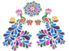 Peacock & Mandala Floating Rangoli – 9 Pieces with Lotus, Diya & Laxmi Paduka
