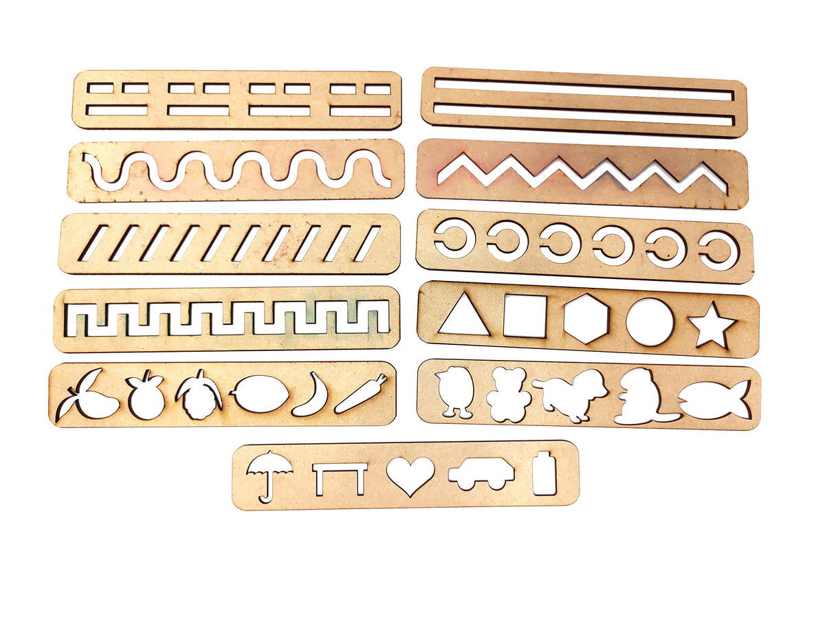 Pattern Tracing Stencils – Set A, Zigzags, Waves, Spirals & Shapes