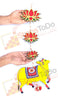 StepsToDo Pithcwai Cow and Lotus Hanging. Handmade Wall Decor. Jhumki Style Hanging. Cow Cutouts. for Home, Wedding and All Festivals Decor.