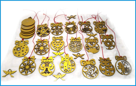 Christmas Ornament Tags Type C – 28 Pieces, Gold/Silver