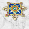 Ready-to-Use Wooden Rangoli Mat with Mirror Work – T438_C
