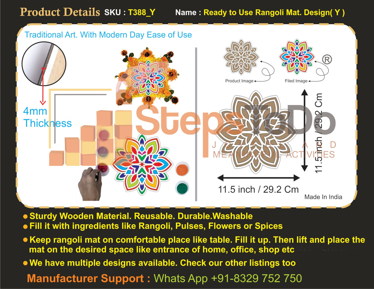 Reusable Rangoli Making Frame – Design Y