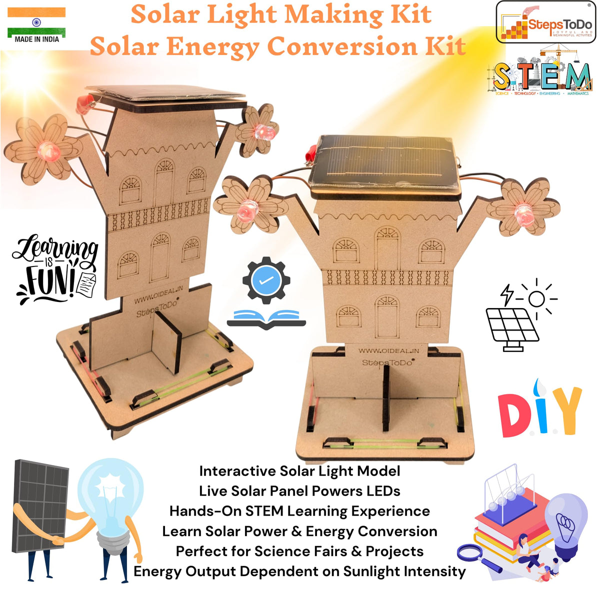 DIY लाकडी सोलर स्ट्रीट लाइट किट – सोलर पॅनलसह