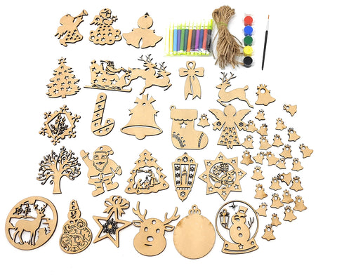 DIY Wooden Christmas Ornament Making & Painting Kit