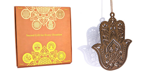 StepsToDo Hamsa Hand Wall Art. Sacred Geometry Art. Spiritual Gift. Hand Painted. Hanging