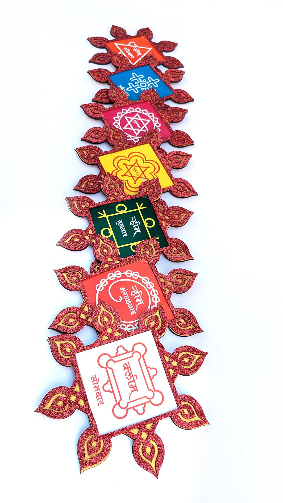 Seven-Day Kolam/Muggulu Rangoli Plate Set
