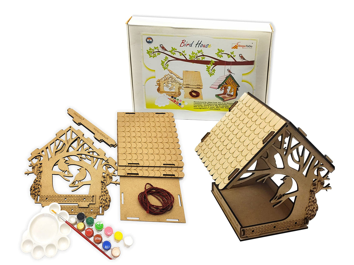 Wooden Birdhouse Build-and-Paint Kit