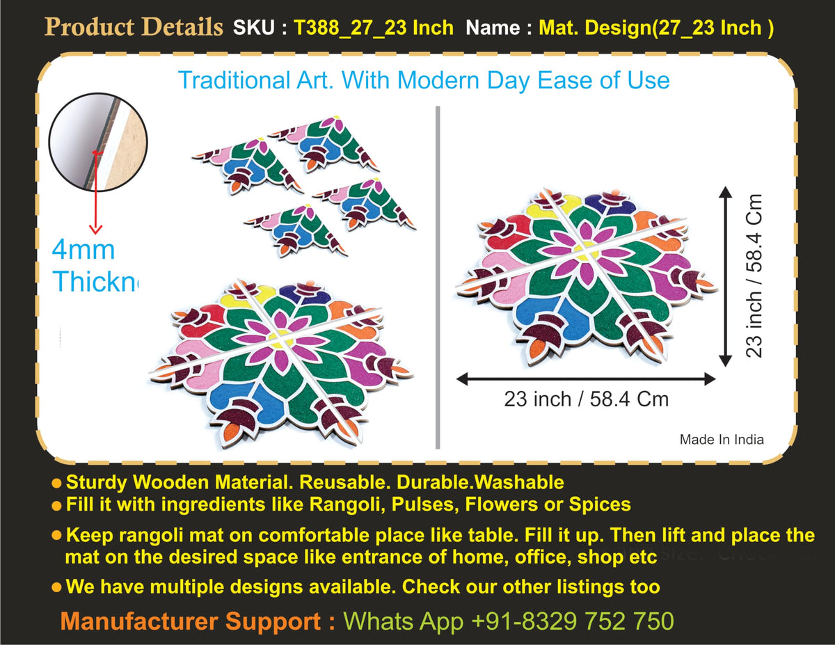 Reusable Floating Rangoli Mat – Design 27