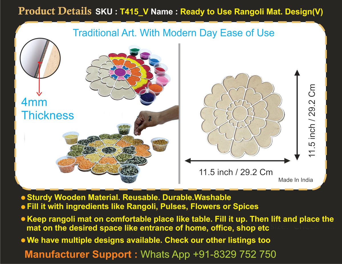 Reusable Floating Rangoli Mat – Design V